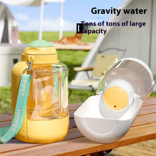 2 In 1 Dog Large Capacity Pets Out Drinking Pot Cat Water Dispenser Portable